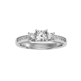 White gold halo ring